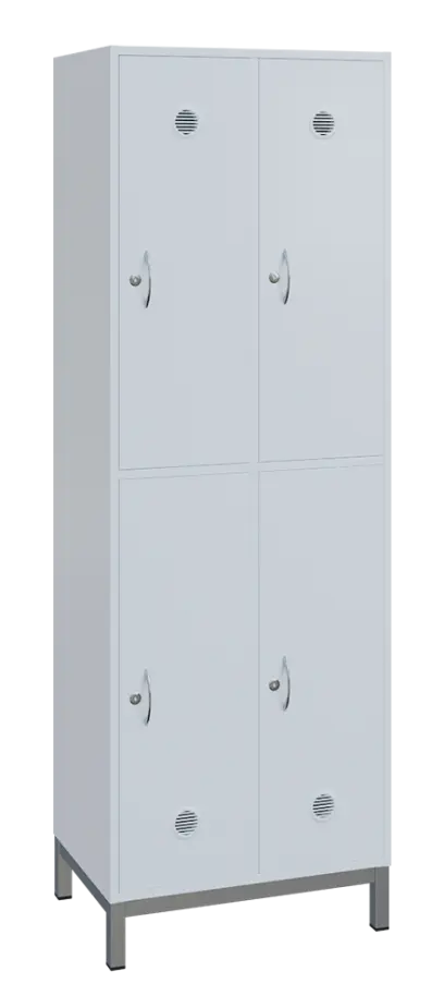 SBS-2222 šatní skříň 4-boxová, 1800x600x400 mm, kovové nohy, bílá